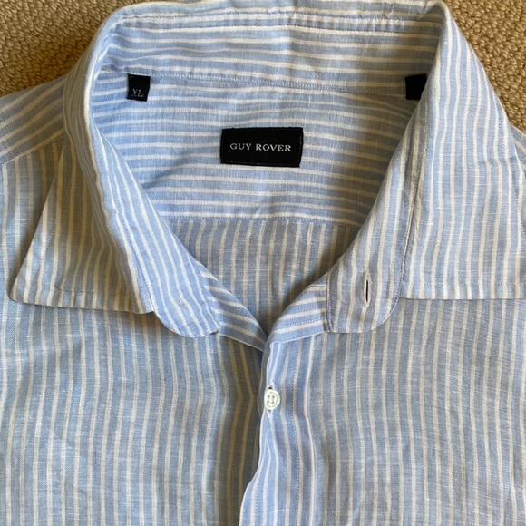 Guy Rover Other - Guy Rover blue & white stripe linen shirt Size XL EUC